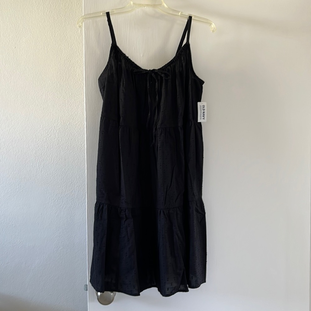 Black Tiered Eyelet Dress